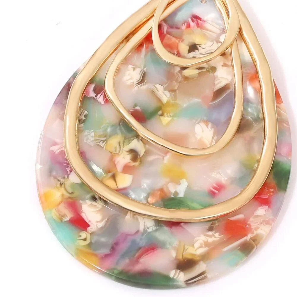 Long Necklace For Women Acrylic Pendant Necklace Acetate Resin Boho